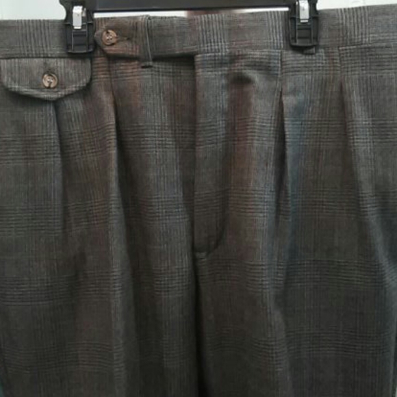 John Alexander Gray Glen Check Wool Pants 36-29 (Made in USA) - Picture 3 of 9